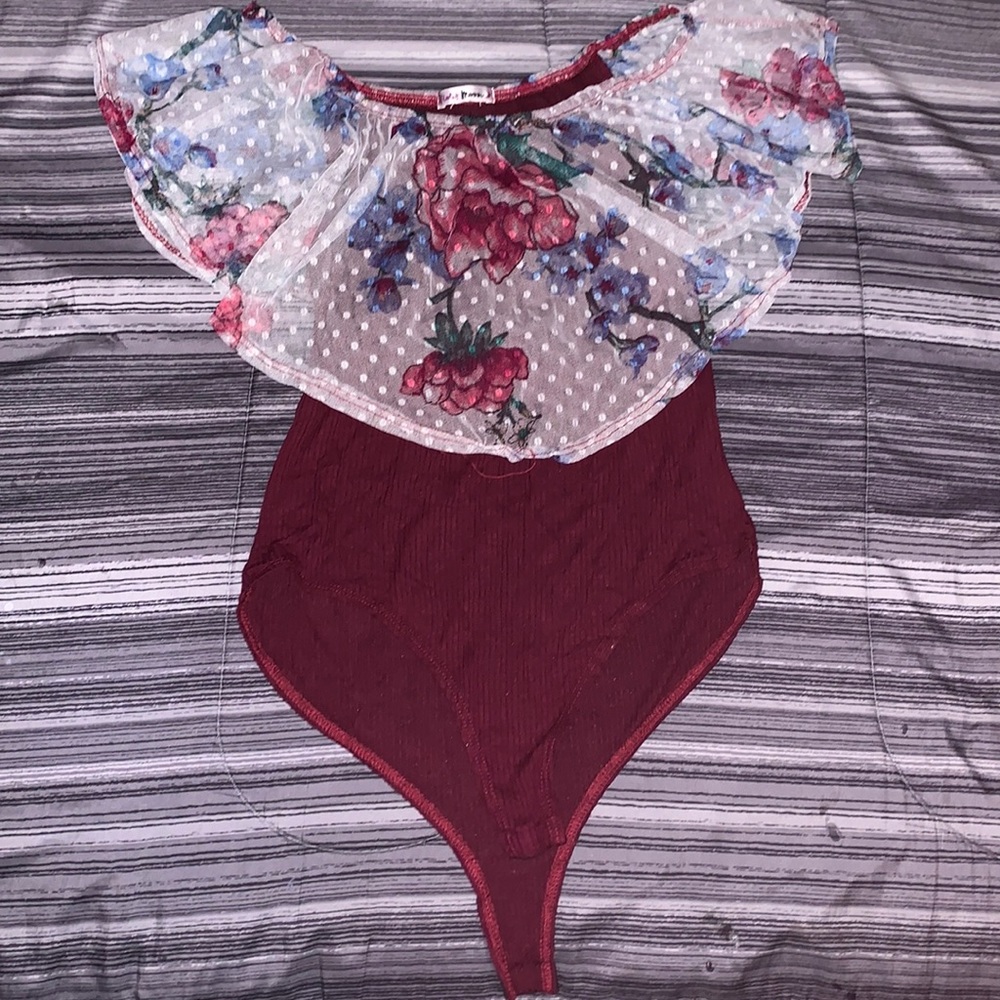 Floral Burgundy bodysuit